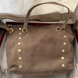 Hammitt Brown and Gold Shoulder Bag with Suede Texture